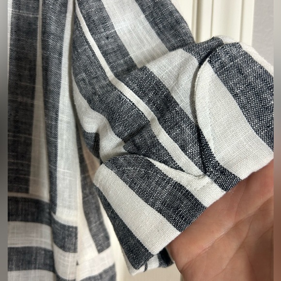 Anthropologie Eva Franco Oversized Striped Linen Blend Blazer Jacket Size SP - Picture 12 of 14